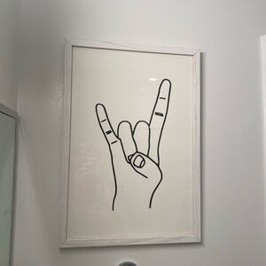 Urban Outfitters Rock On or Hook Em Horns Wall Print